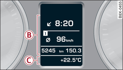 Quadro strumenti: display su vetture senza volante multifunzione*